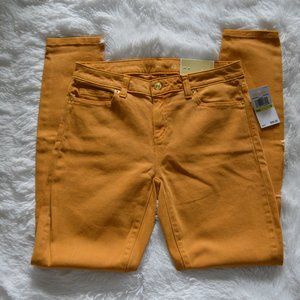 NWT Women’s Michael Kors Izzy Skinny Golden Yellow Jeans Size 4